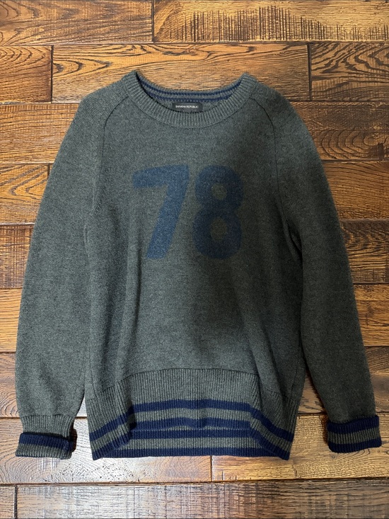 Banana Republic Other - Banana Republic Gray Crewneck Sweater with Navy '78' Graphic